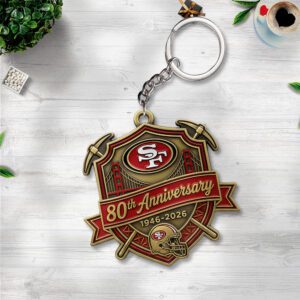 San Francisco 49ers 80th Anniversary 2026 Custom Shape 2-sided Keychain SPM1101