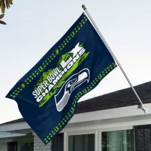 Seattle Seahawks 2025 Super Bowl LX Champions 3D Outdoor Flag SPM1020