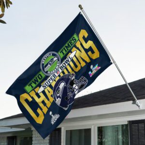 Seattle Seahawks 2025 Super Bowl LX Champions 3D Outdoor Flag SPM1146