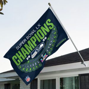 Seattle Seahawks 2025 Super Bowl LX Champions 3D Outdoor Flag SPM1147