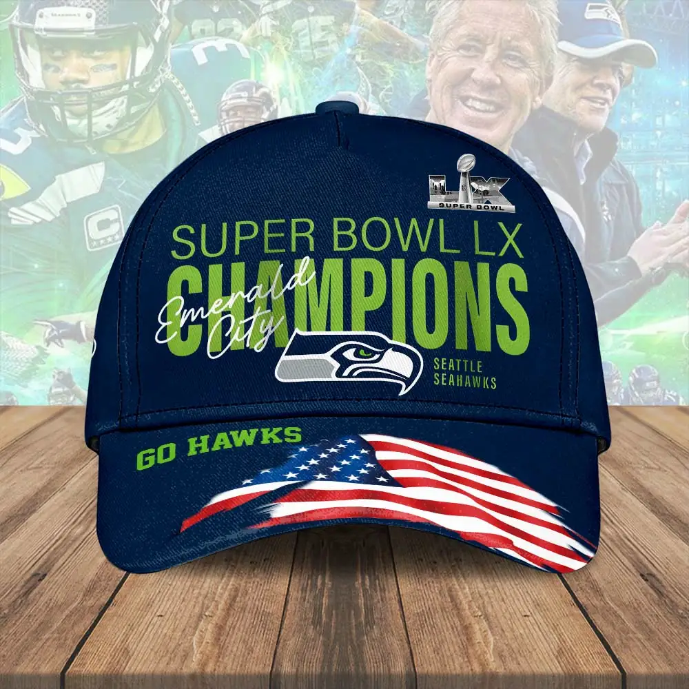 Seattle Seahawks 2025 Super Bowl LX Champions Classic Cap SPM1123