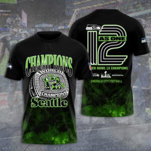 Seattle Seahawks 2025 Super Bowl LX Champions Unisex Performance T-Shirt SPM1179