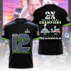 Seattle Seahawks 2x Super Bowl Champions Unisex Performance T-Shirt SPM1192