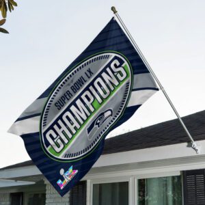 Seattle Seahawks Super Bowl LX Champions 3D Outdoor Flag SPM1148