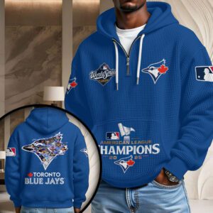 Toronto Blue Jays 2025 American League Champions 3D Unisex Waffle Hoodie UWH1025