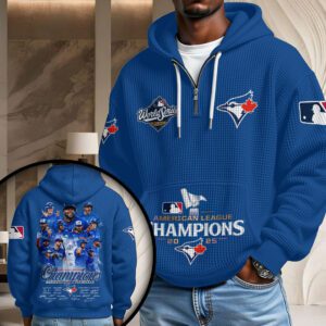 Toronto Blue Jays 2025 American League Champions 3D Unisex Waffle Hoodie UWH1029