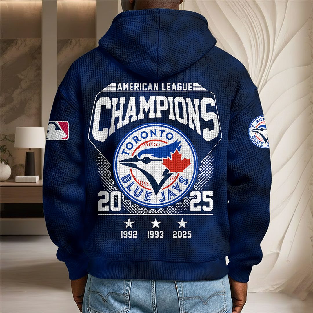 Toronto-Blue-Jays-2025-American-League-Champions-3D-Unisex-Waffle-Hoodie-UWH1049-2