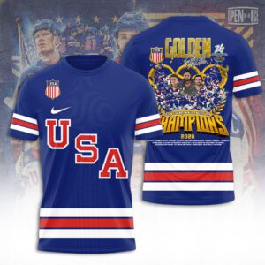 USA Men's Hockey 2026 Winter Olympics Gold Medal Unisex Performance T-Shirt SPM1194